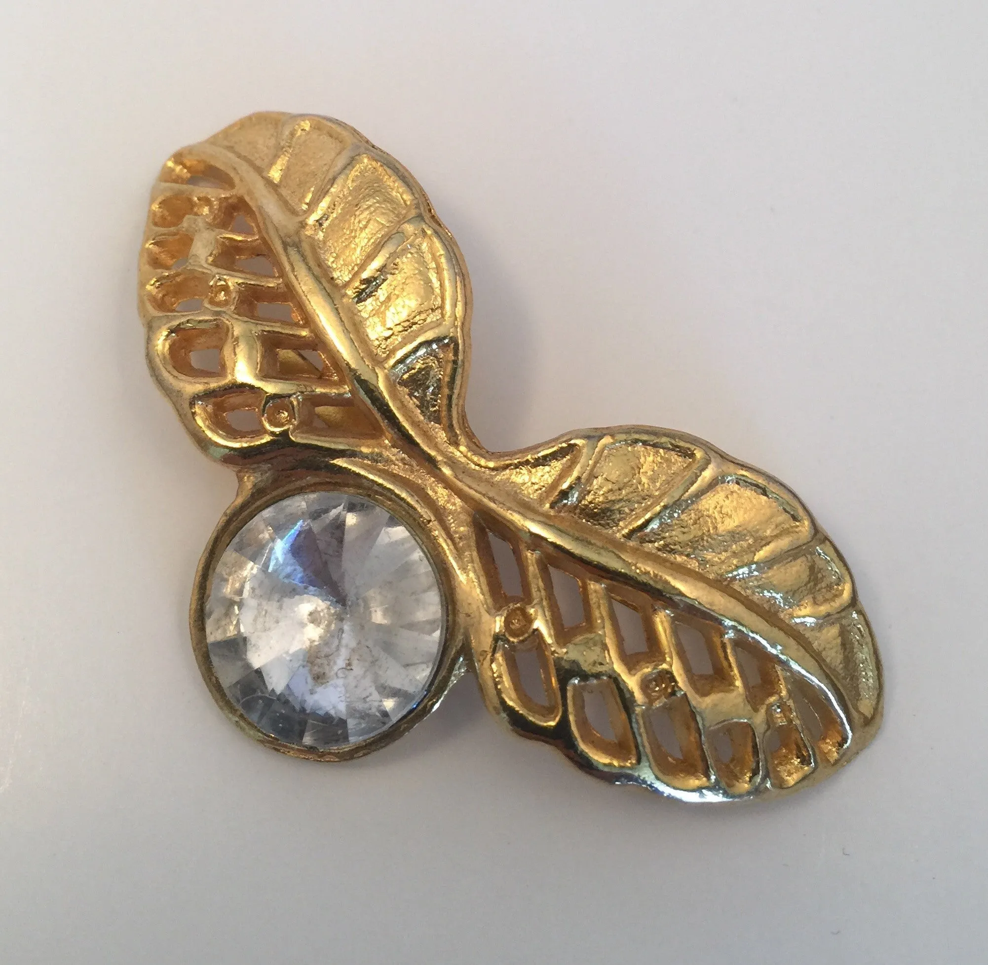 Gold Leaves & Diamante Bag Trim (3.0cmx5.5cm)
