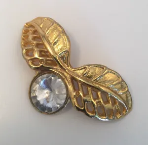 Gold Leaves & Diamante Bag Trim (3.0cmx5.5cm)