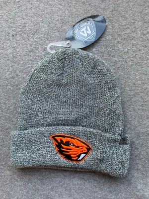 Gray Knit Oregon Beavers Fold Over Beanie