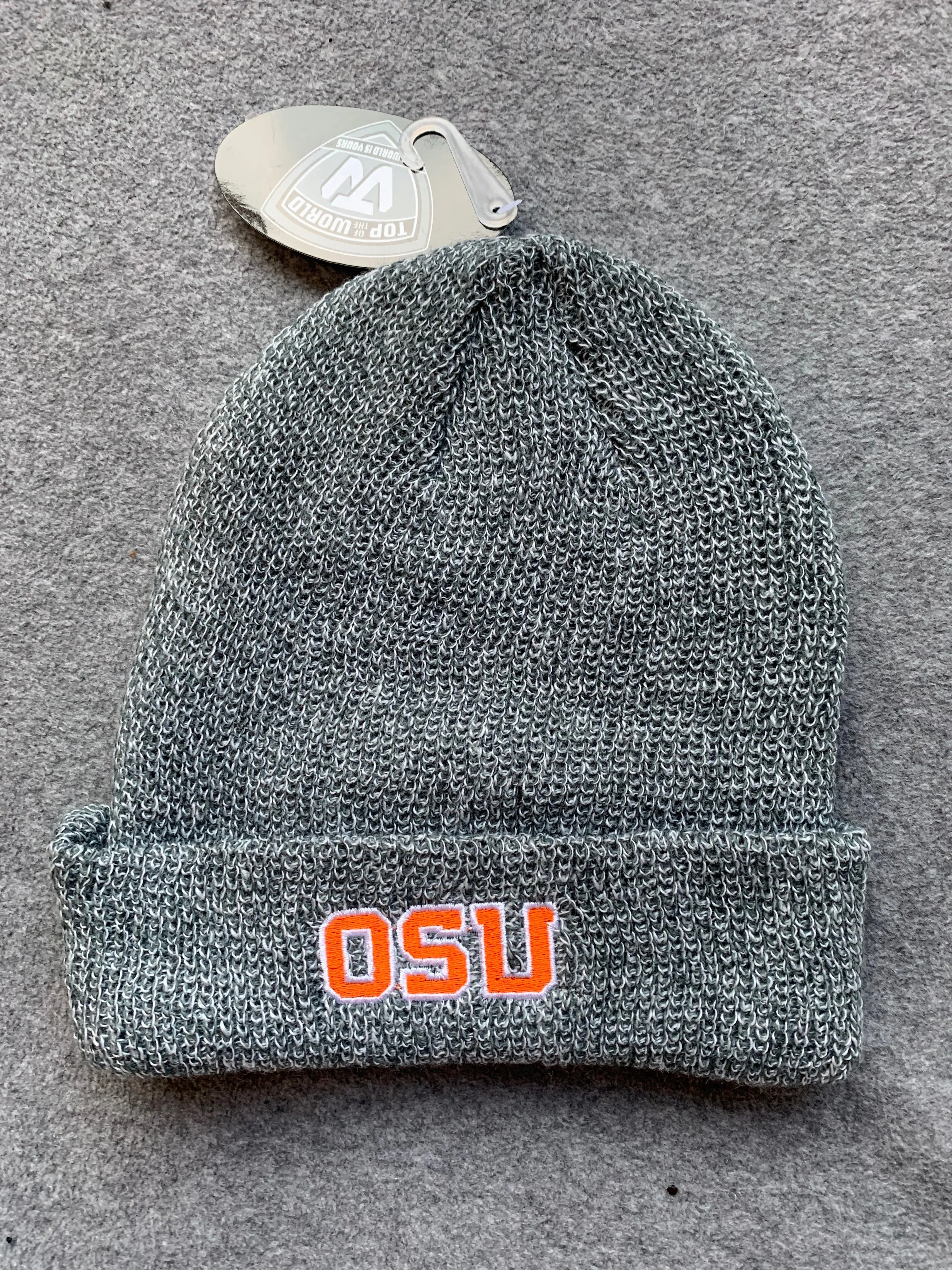 Gray Knit Oregon Beavers Fold Over Beanie