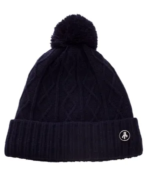 GREEN LAMB Imogen Fleece Lined Cable Beanie Navy