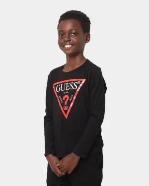 Guess Mainline Kid's Core Long Sleeve T-Shirt Jet Black