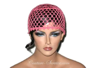 Handmade Picot Edge Lace Cloche, Coral