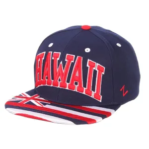 Hawaii State Flag USA Zephyr "Super Star World" Snapback Flat Bill Hat Cap