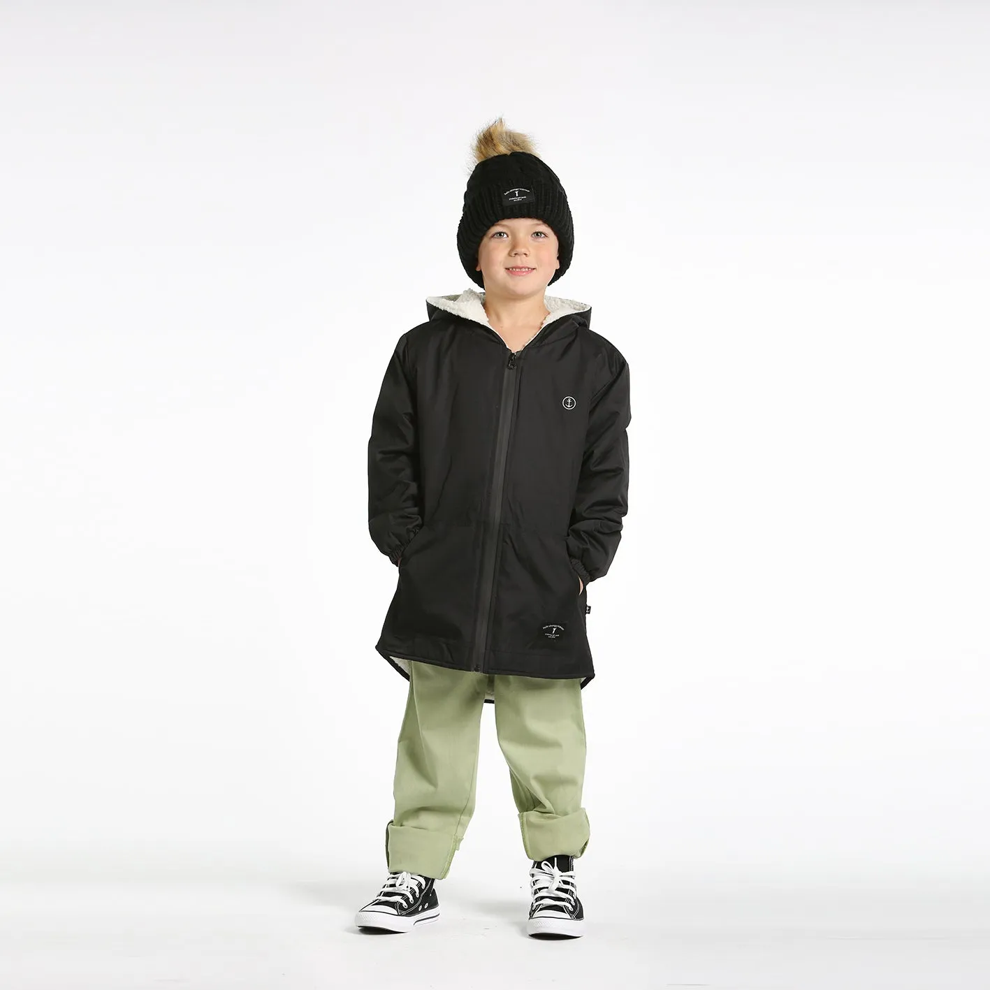 Hello Stranger Pom Pom Beanie - Black