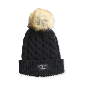 Hello Stranger Pom Pom Beanie - Black