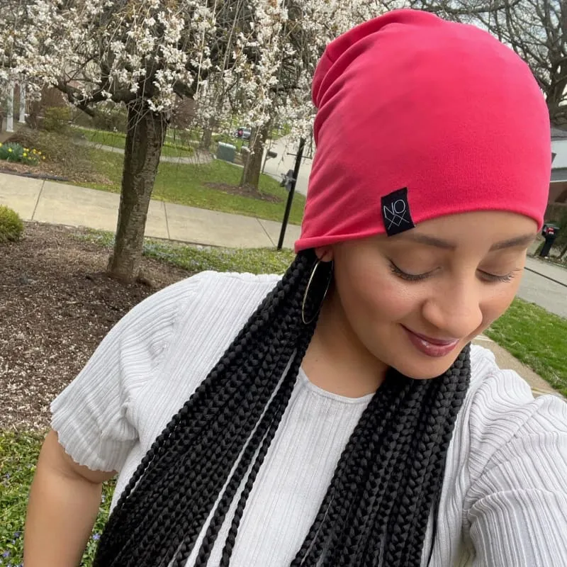Hot Coral | Brushed Jersey Knit Beanie