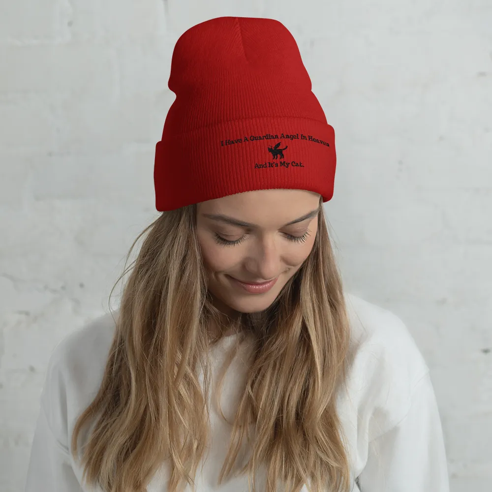 I Have A Guardian In Heaven "CAT"  Cuffed Beanie