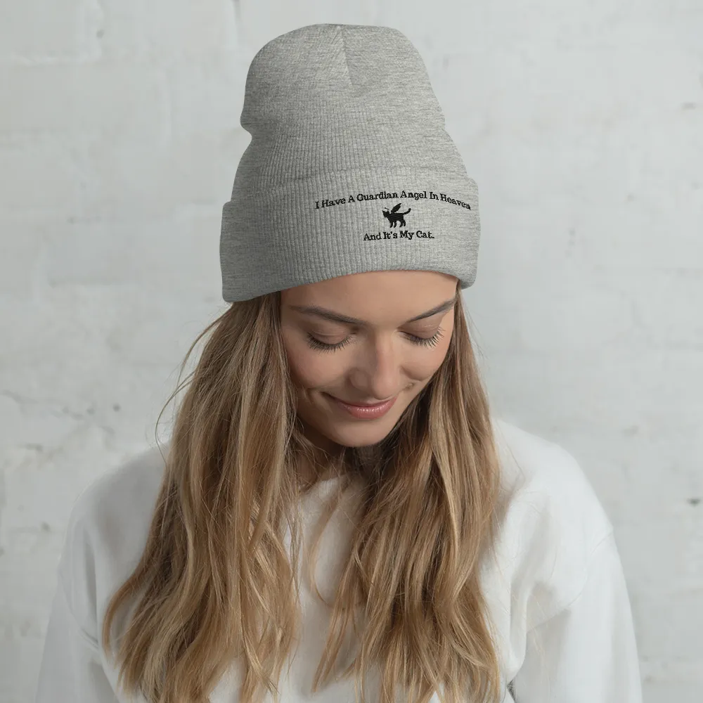 I Have A Guardian In Heaven "CAT"  Cuffed Beanie