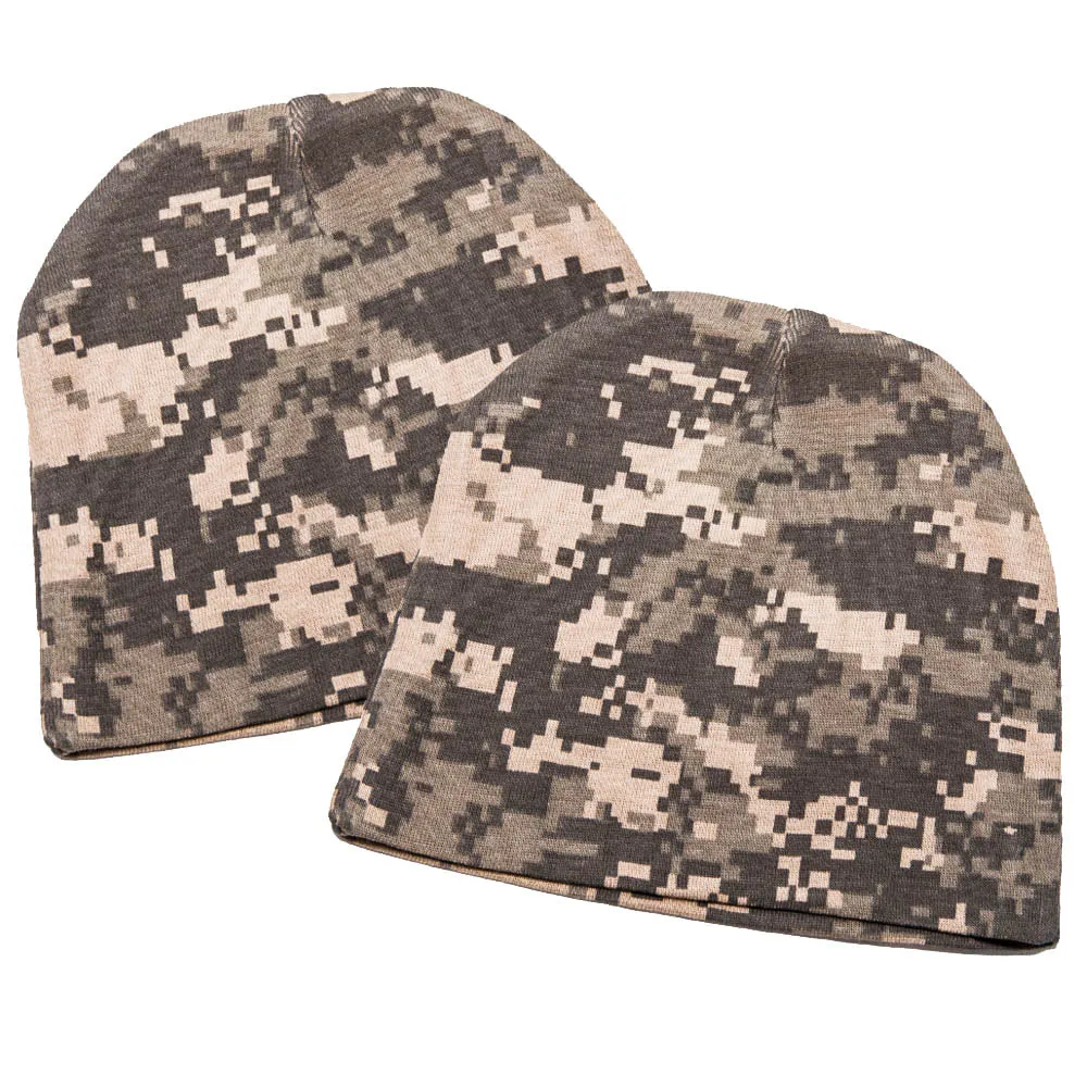 Infant Baby 100% Cotton Knit Beanie Cap Hat Same Color - Pack of 2
