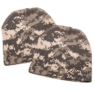 Infant Baby 100% Cotton Knit Beanie Cap Hat Same Color - Pack of 2