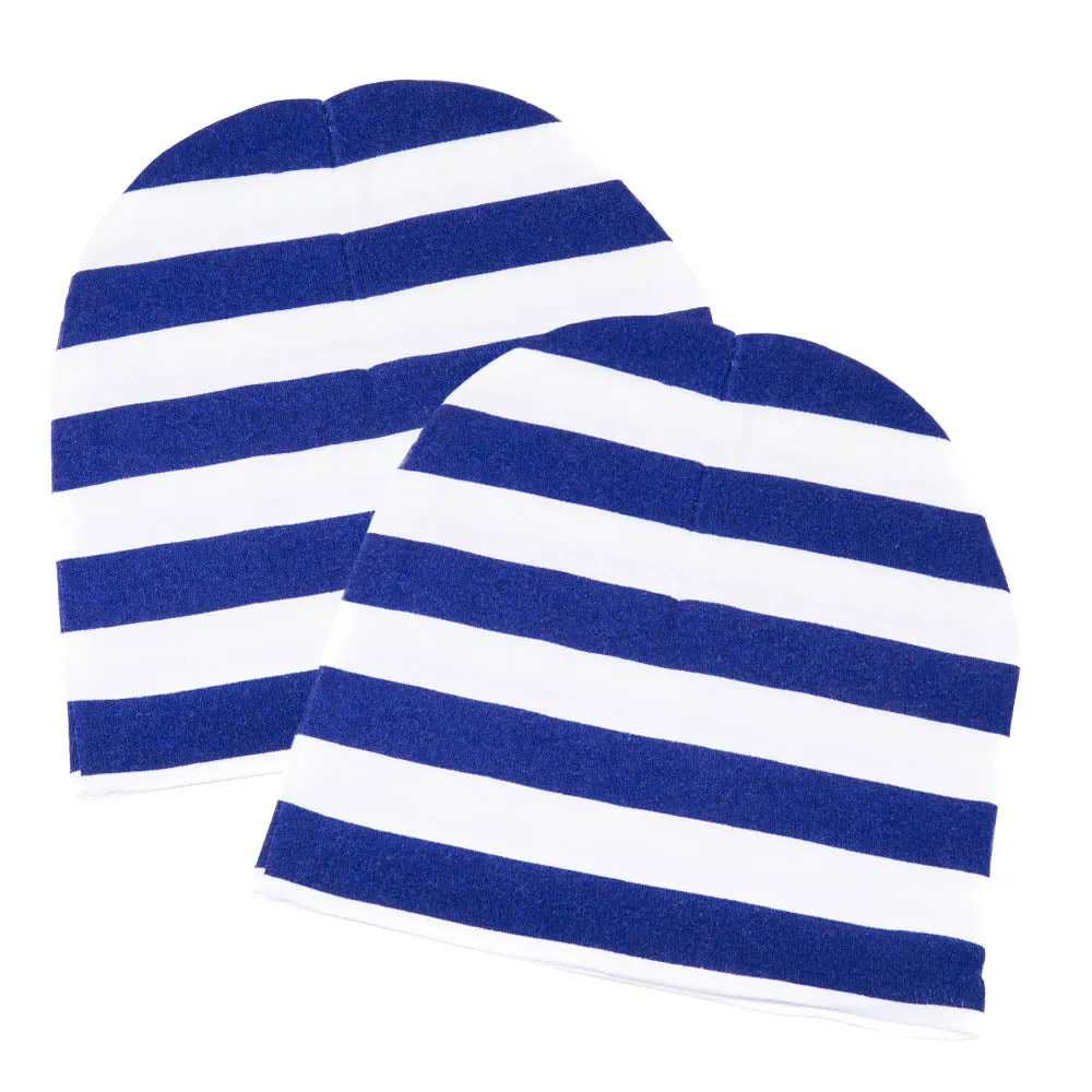 Infant Baby 100% Cotton Knit Beanie Cap Hat Same Color - Pack of 2