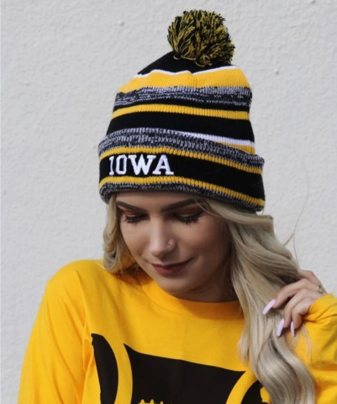 Iowa Embroidered Game Day Beanie