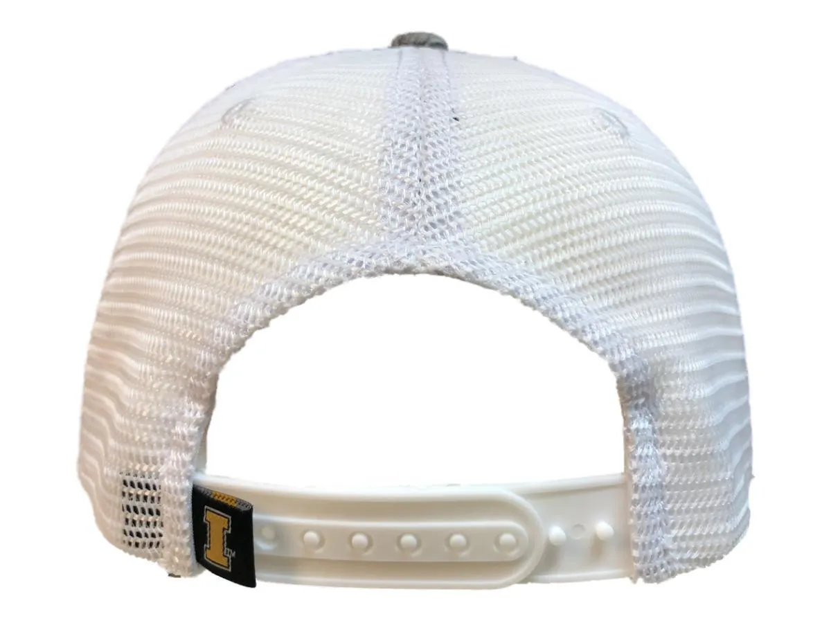 Iowa Hawkeyes TOW Gray w White Mesh "Warmup" Structured Snapback Hat Cap