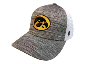 Iowa Hawkeyes TOW Gray w White Mesh "Warmup" Structured Snapback Hat Cap
