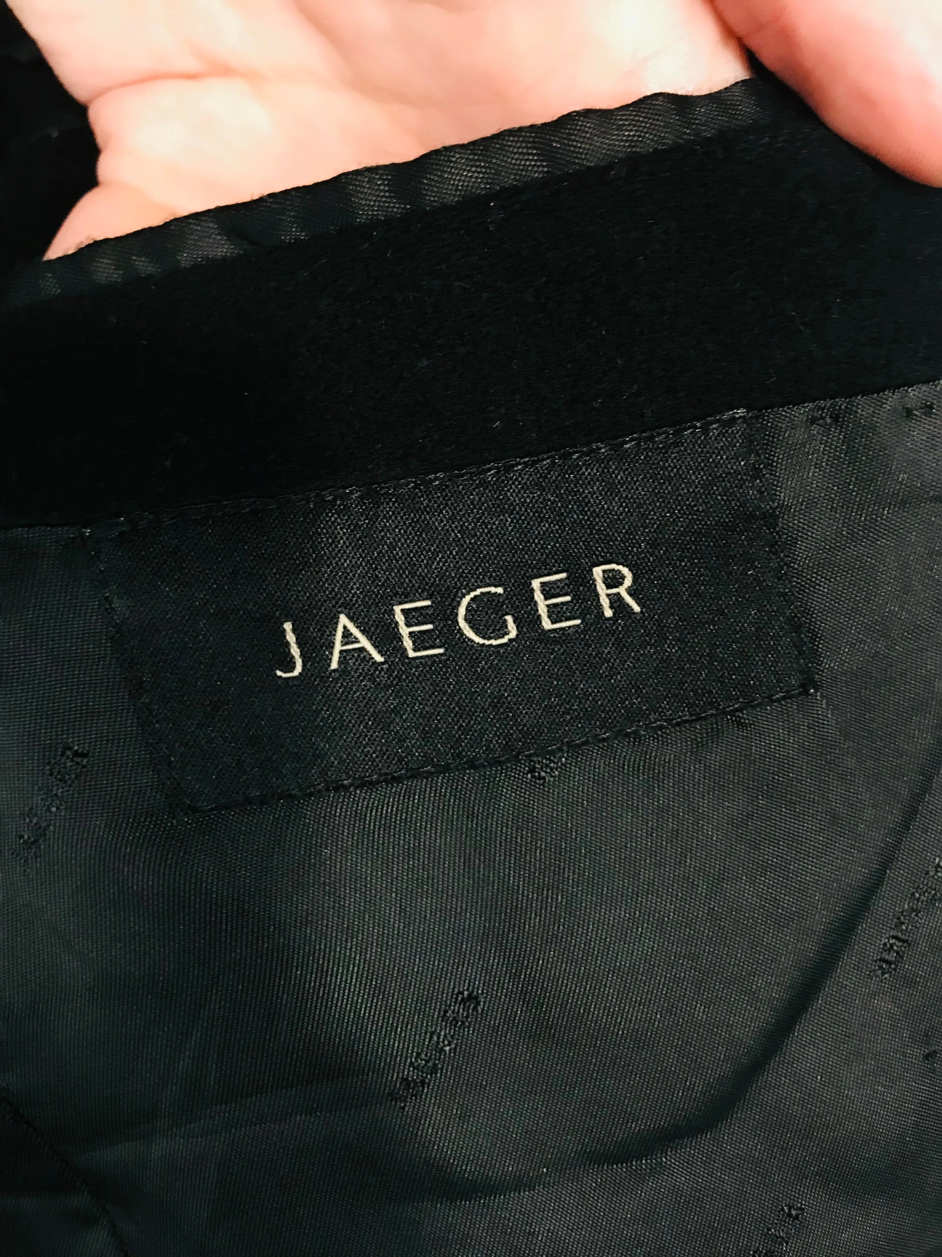 Jaeger Men's Wool Smart Overcoat Coat | L | Black