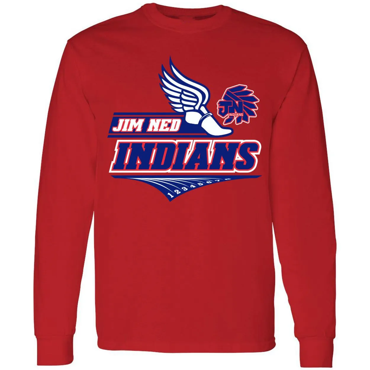 Jim Ned Indians - Track Long Sleeve T-Shirt