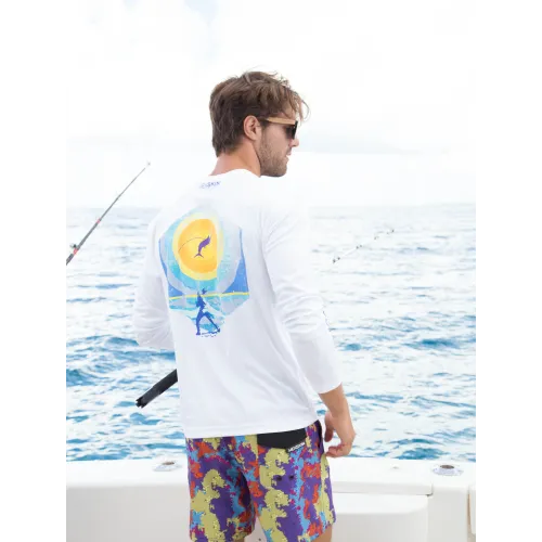 Jumping Marlin Lightweight Long Sleeve UPF 50  Fishing T-Shirt