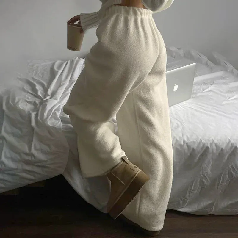 Kari Polar Fleece Wide-Leg Trousers