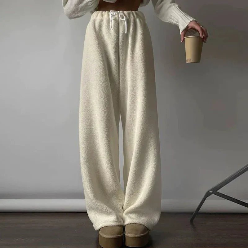 Kari Polar Fleece Wide-Leg Trousers
