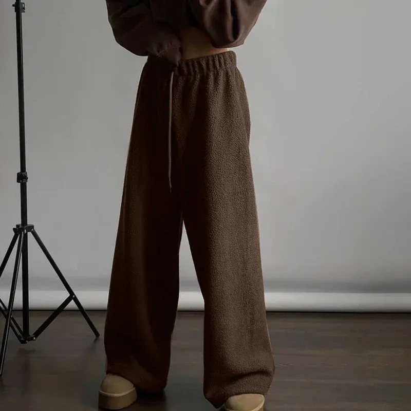 Kari Polar Fleece Wide-Leg Trousers