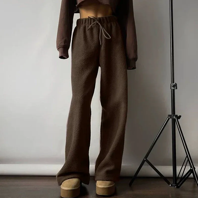 Kari Polar Fleece Wide-Leg Trousers