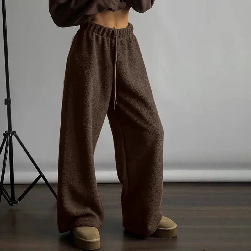 Kari Polar Fleece Wide-Leg Trousers