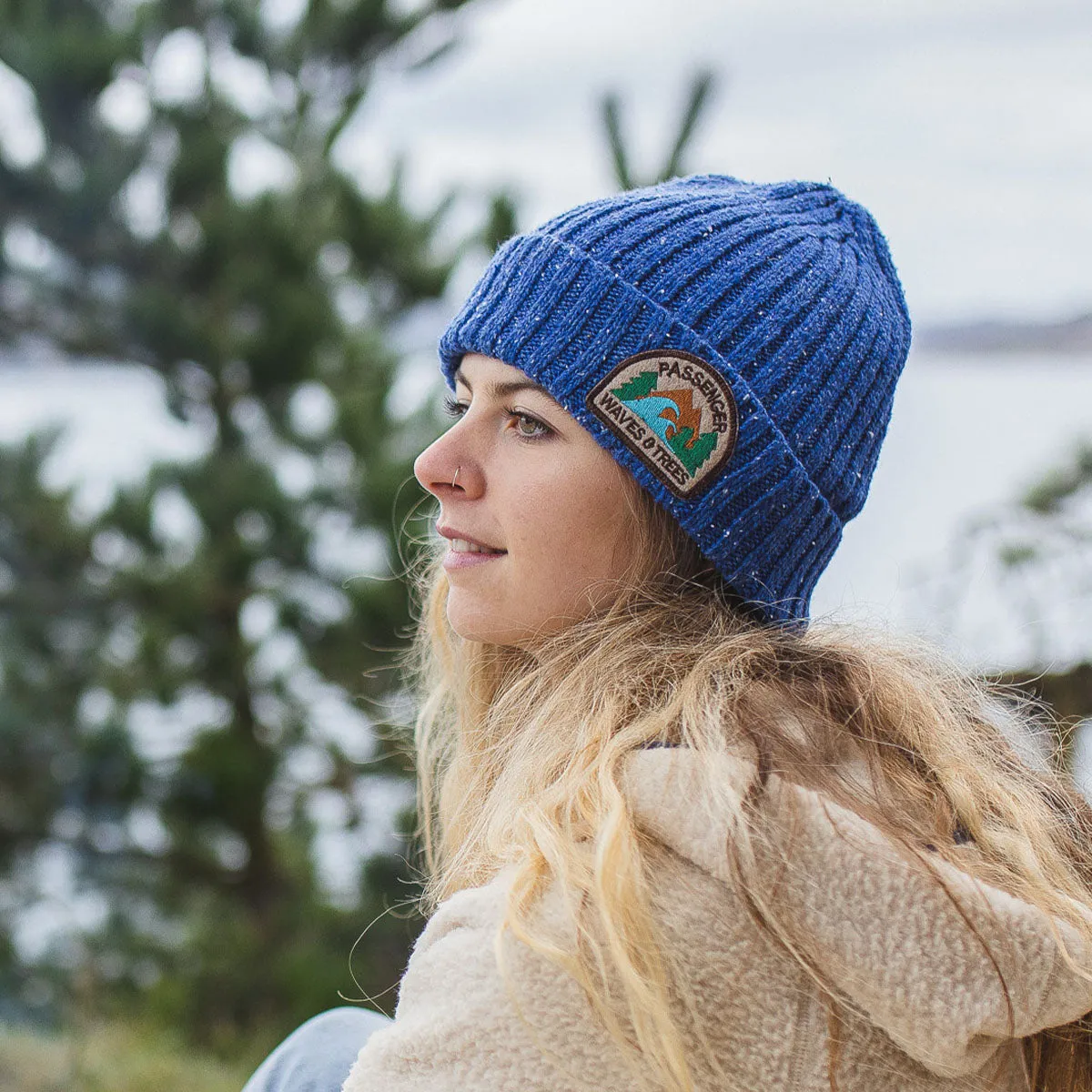 Katira Rib Knit Beanie - Blue Coral