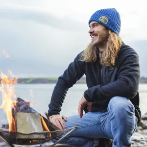 Katira Rib Knit Beanie - Blue Coral