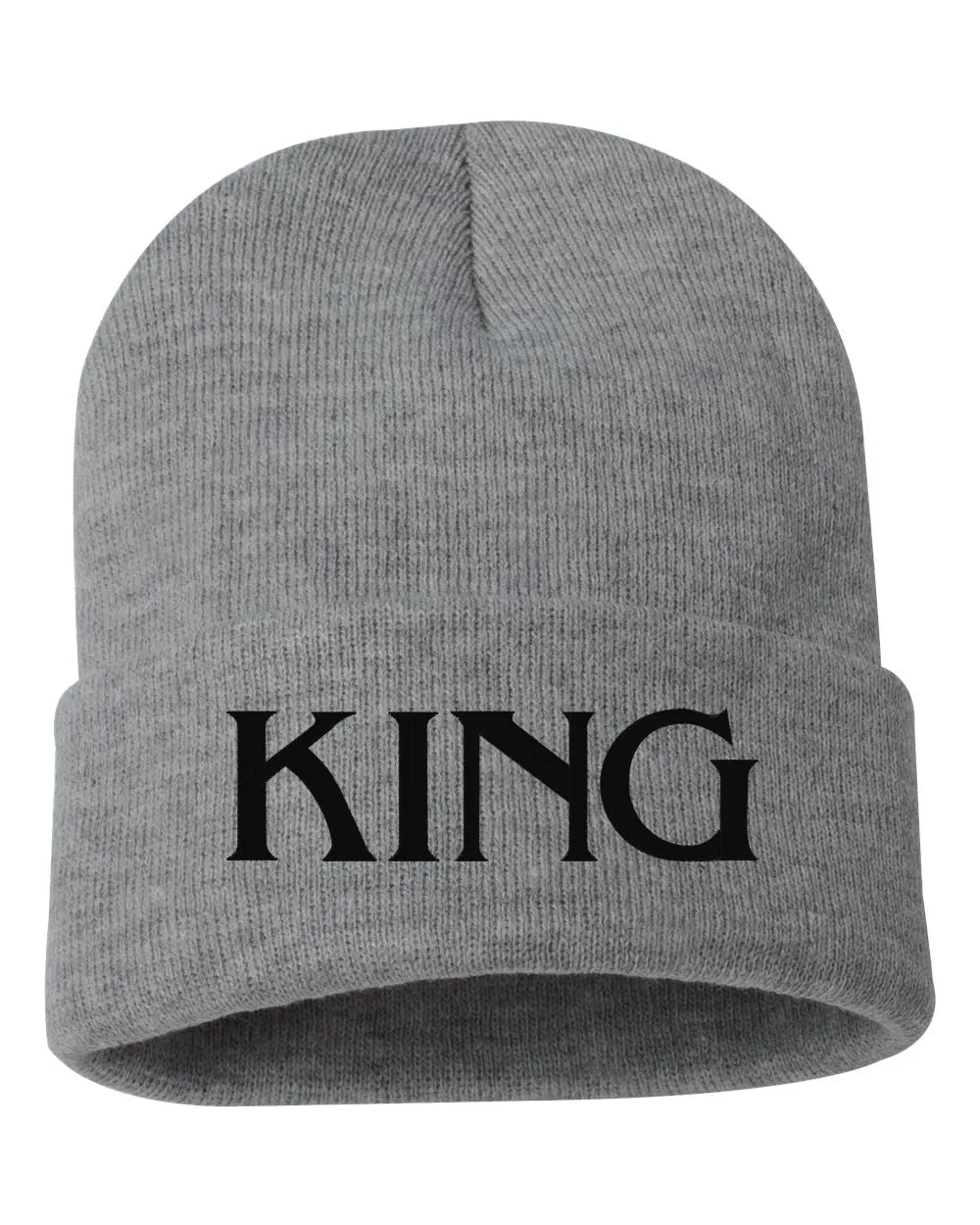 KING Embroidered Cuffed Beanie Hat