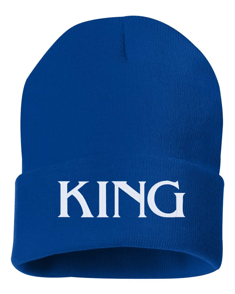 KING Embroidered Cuffed Beanie Hat