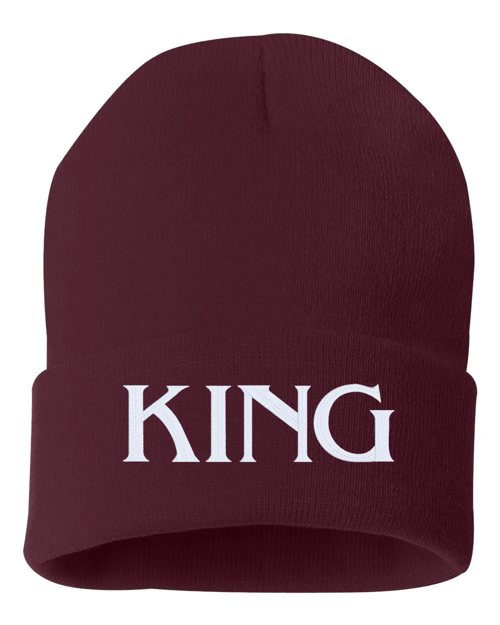 KING Embroidered Cuffed Beanie Hat