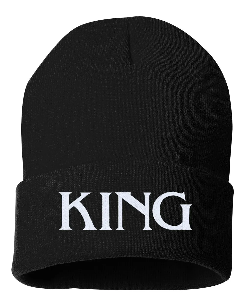 KING Embroidered Cuffed Beanie Hat