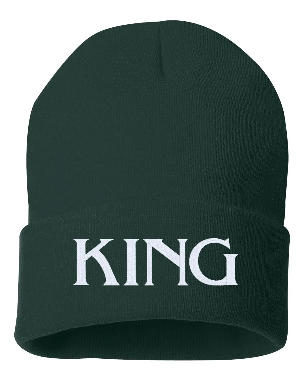 KING Embroidered Cuffed Beanie Hat