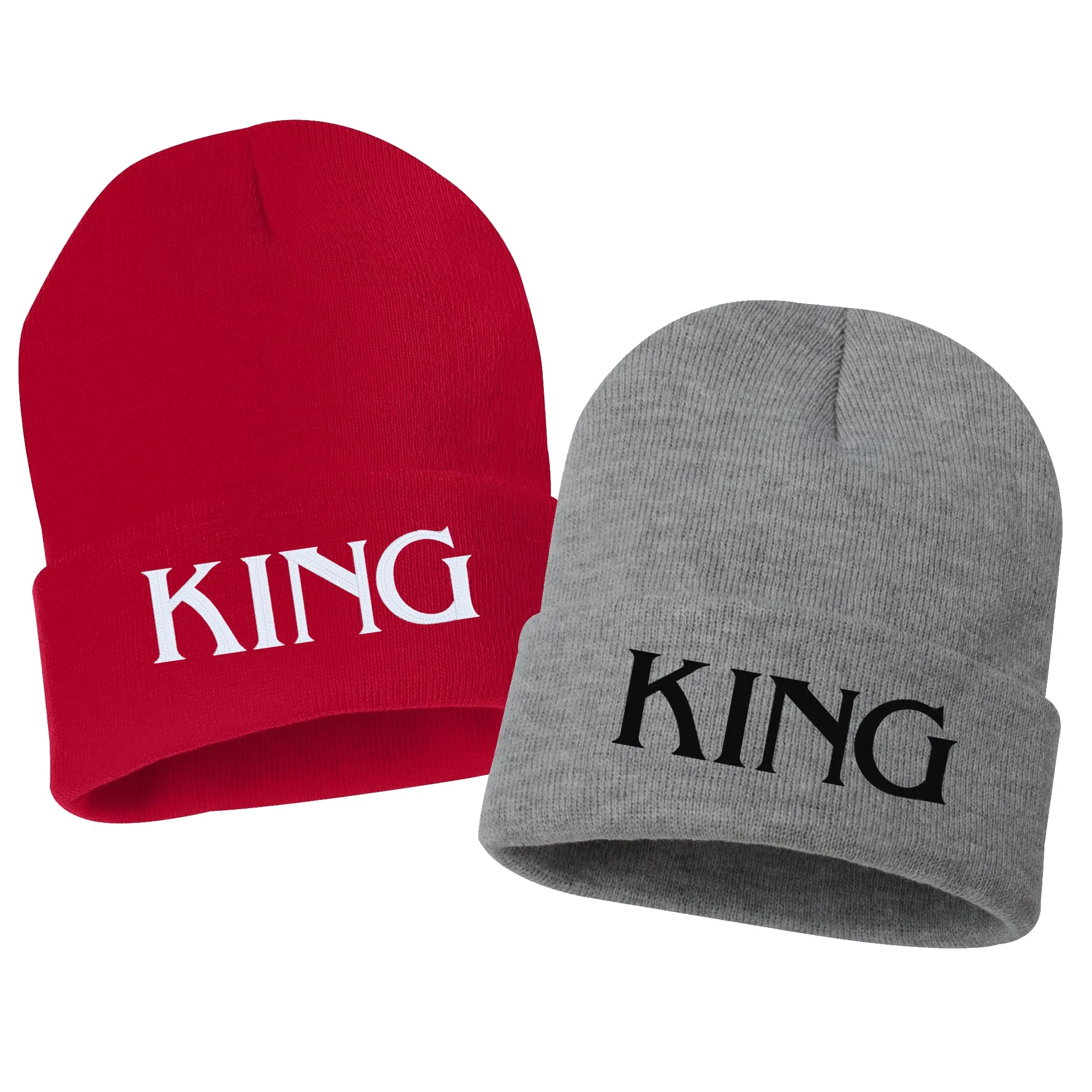 KING Embroidered Cuffed Beanie Hat