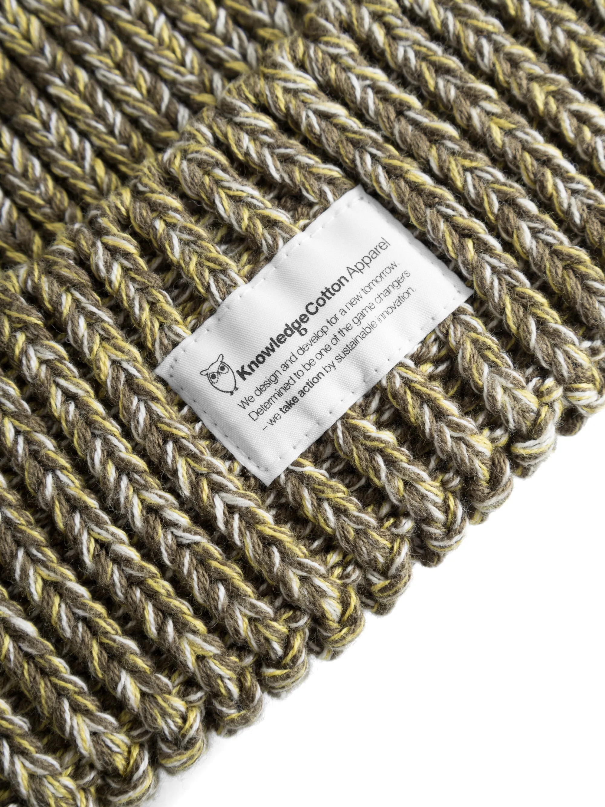 Knitted rib hat - Yellow