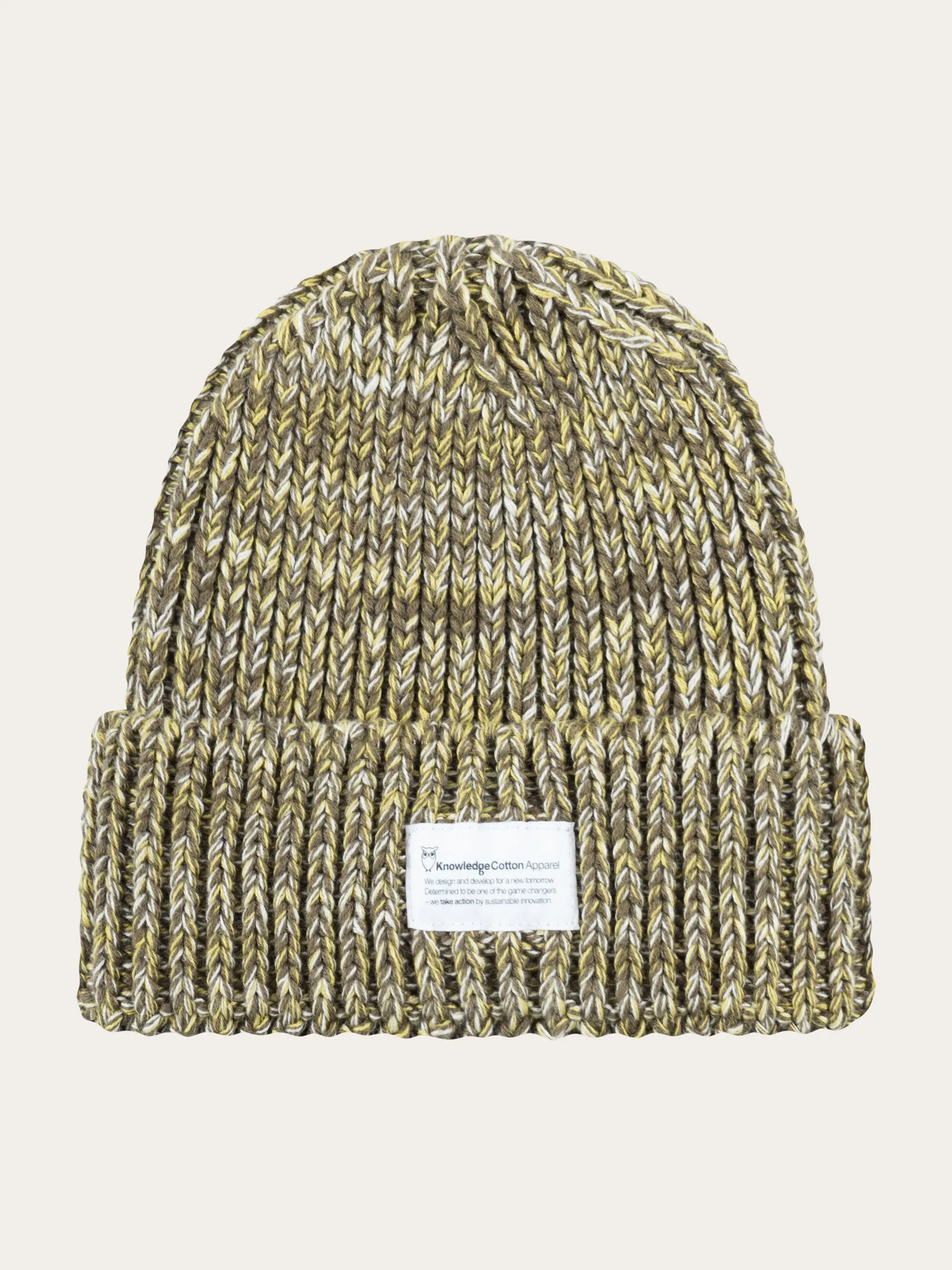 Knitted rib hat - Yellow