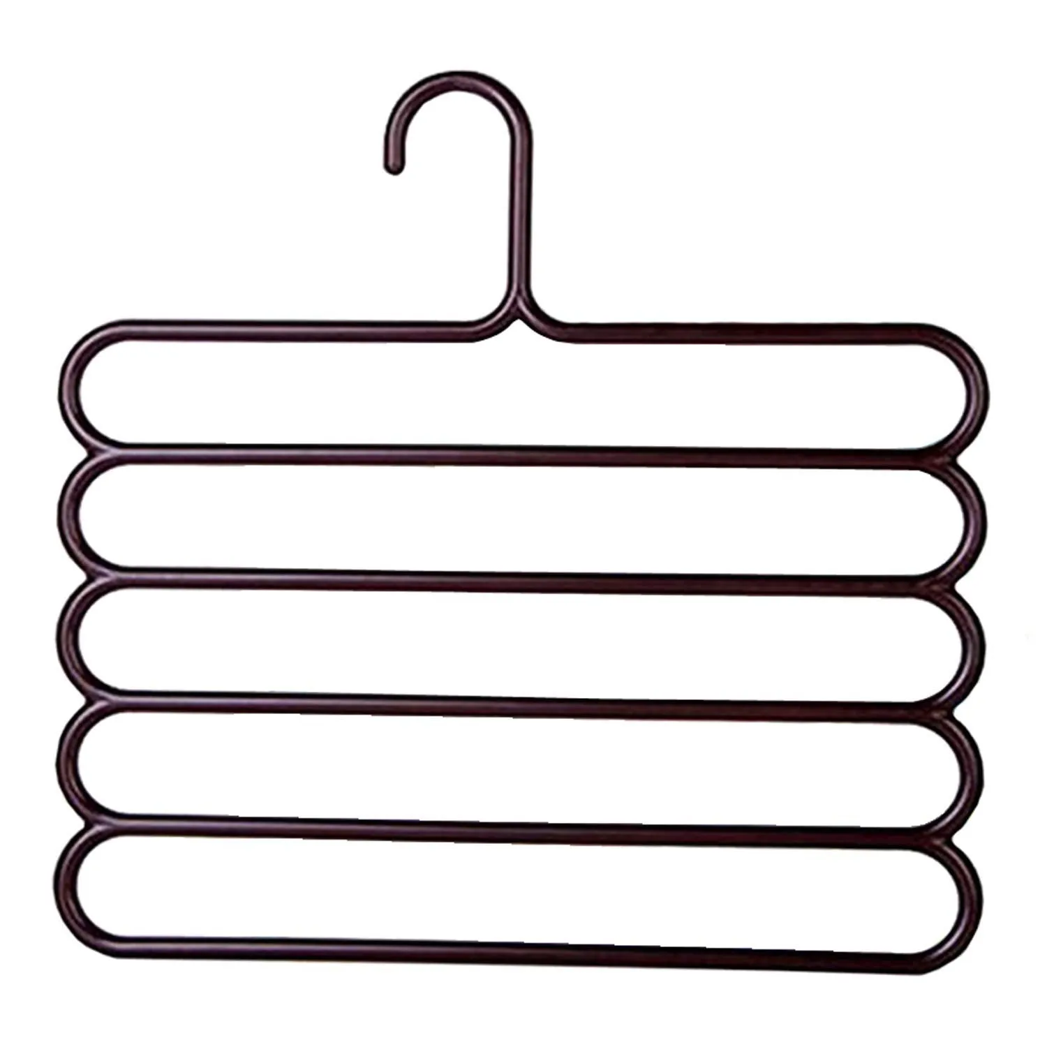 Kuber Industries 12 Pieces Multi-Purpose 5 Layer Pants Clothes Hanger Wardrobe Storage Organizer (Multicolour) - CTKTC23496