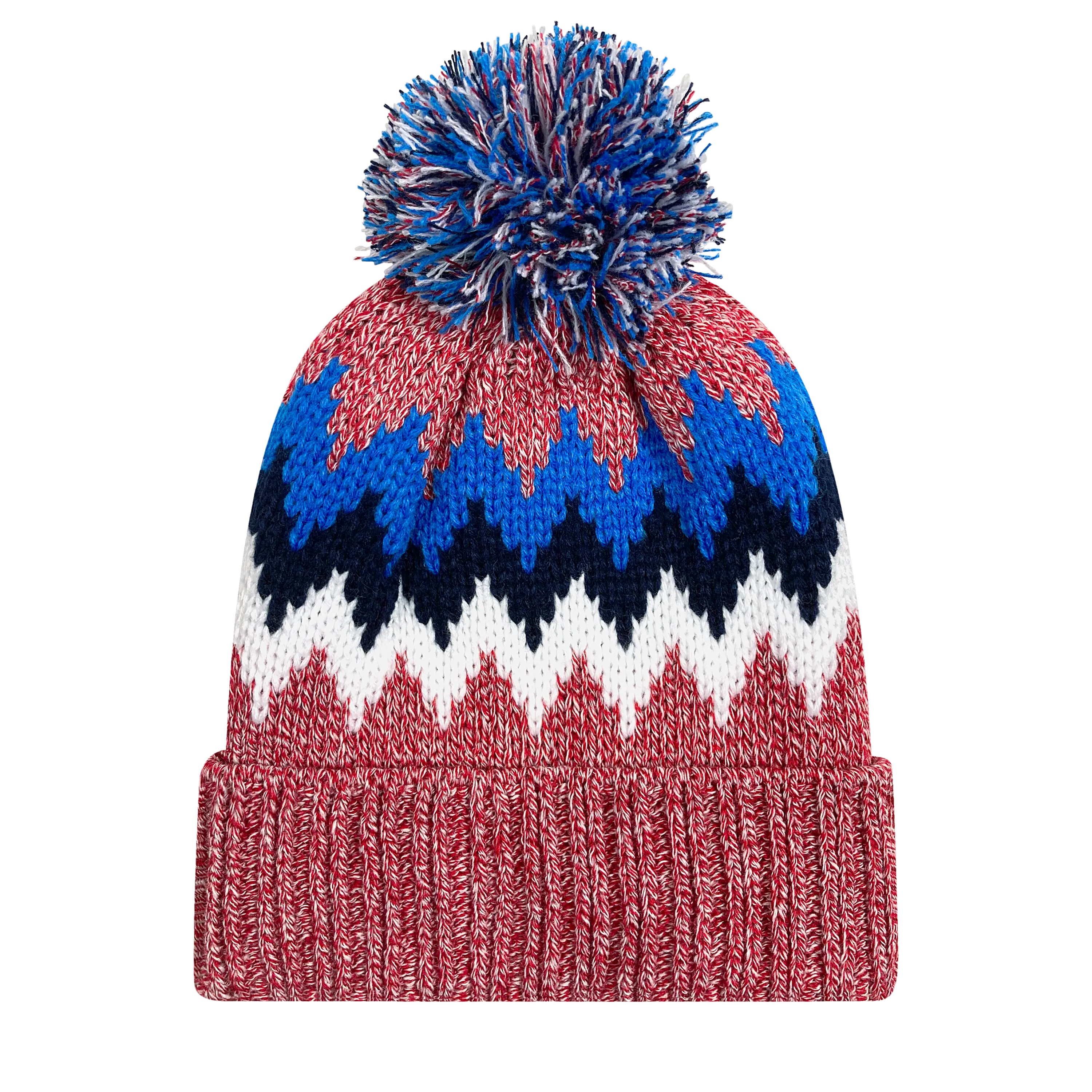 KZZB Zig Zag Cuff Beanie w/Pom