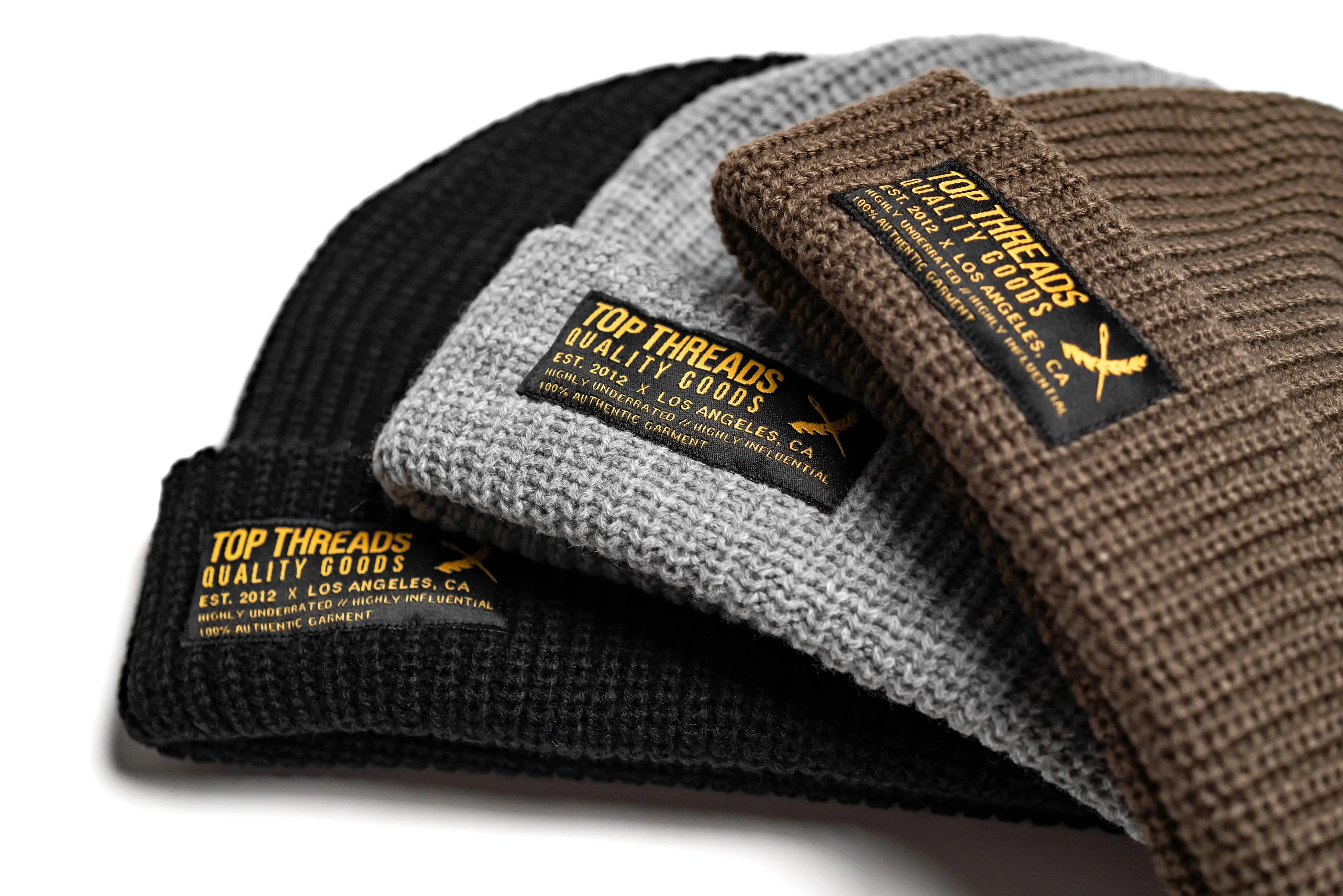 Label Knit Beanie - Coffee