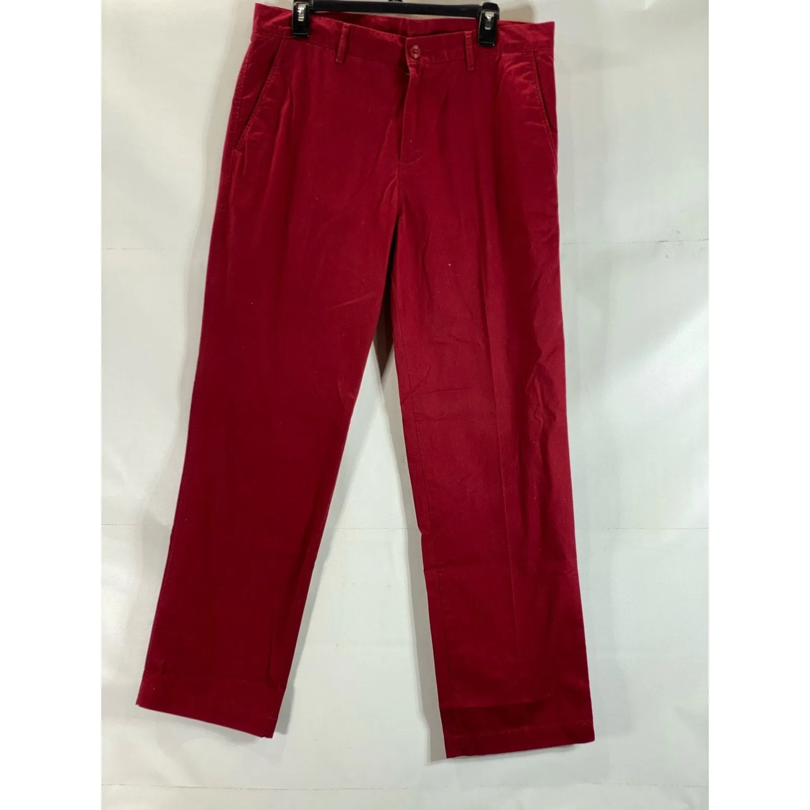 LACOSTE Men's Red Classic-Fit Straight-Leg Twill Chino Pant SZ 34