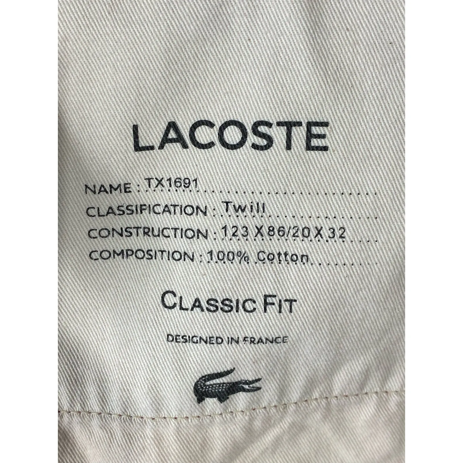 LACOSTE Men's Red Classic-Fit Straight-Leg Twill Chino Pant SZ 34