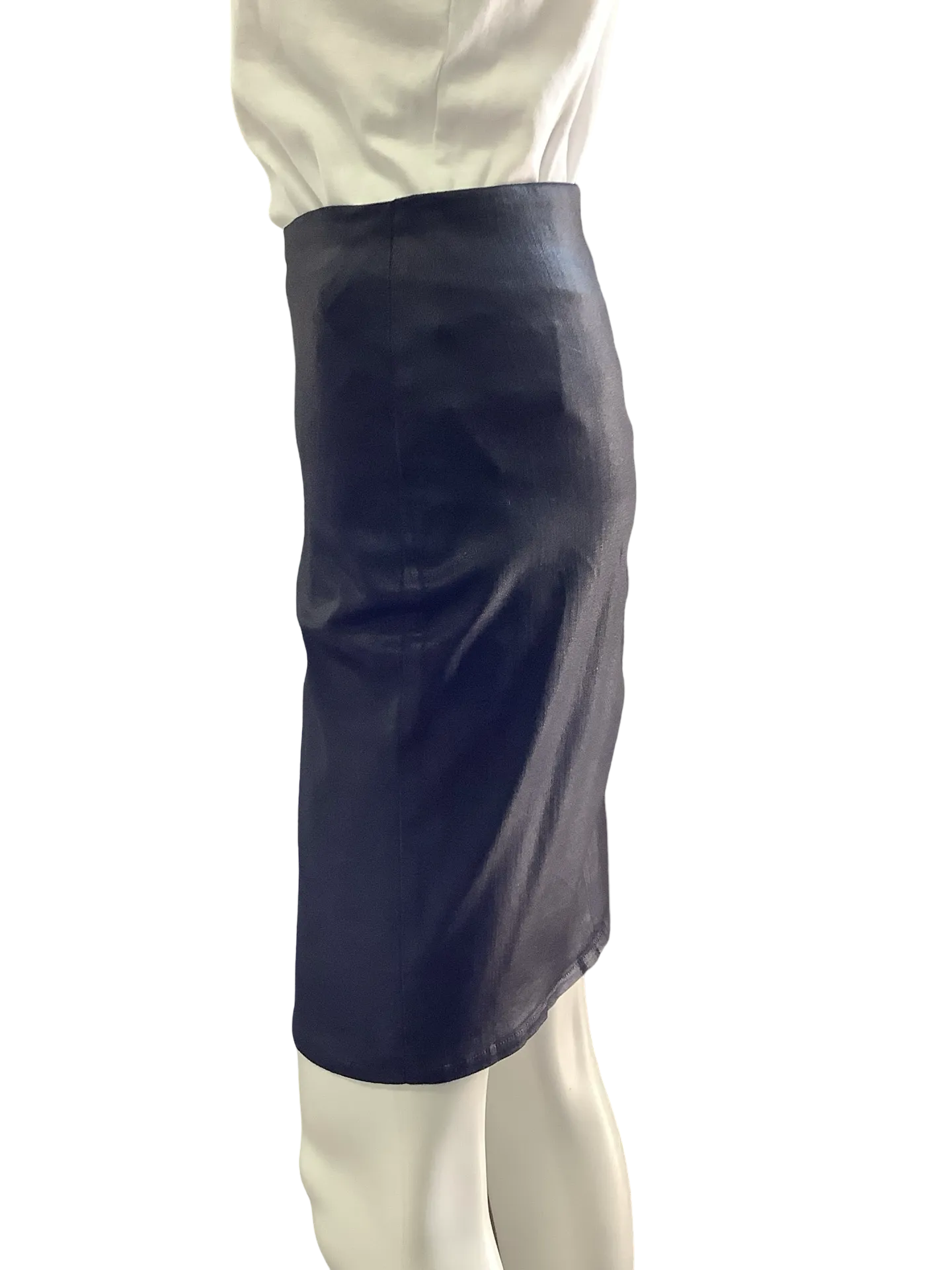 L'agence Skirt Pencil Coated Fabric Black Size: M