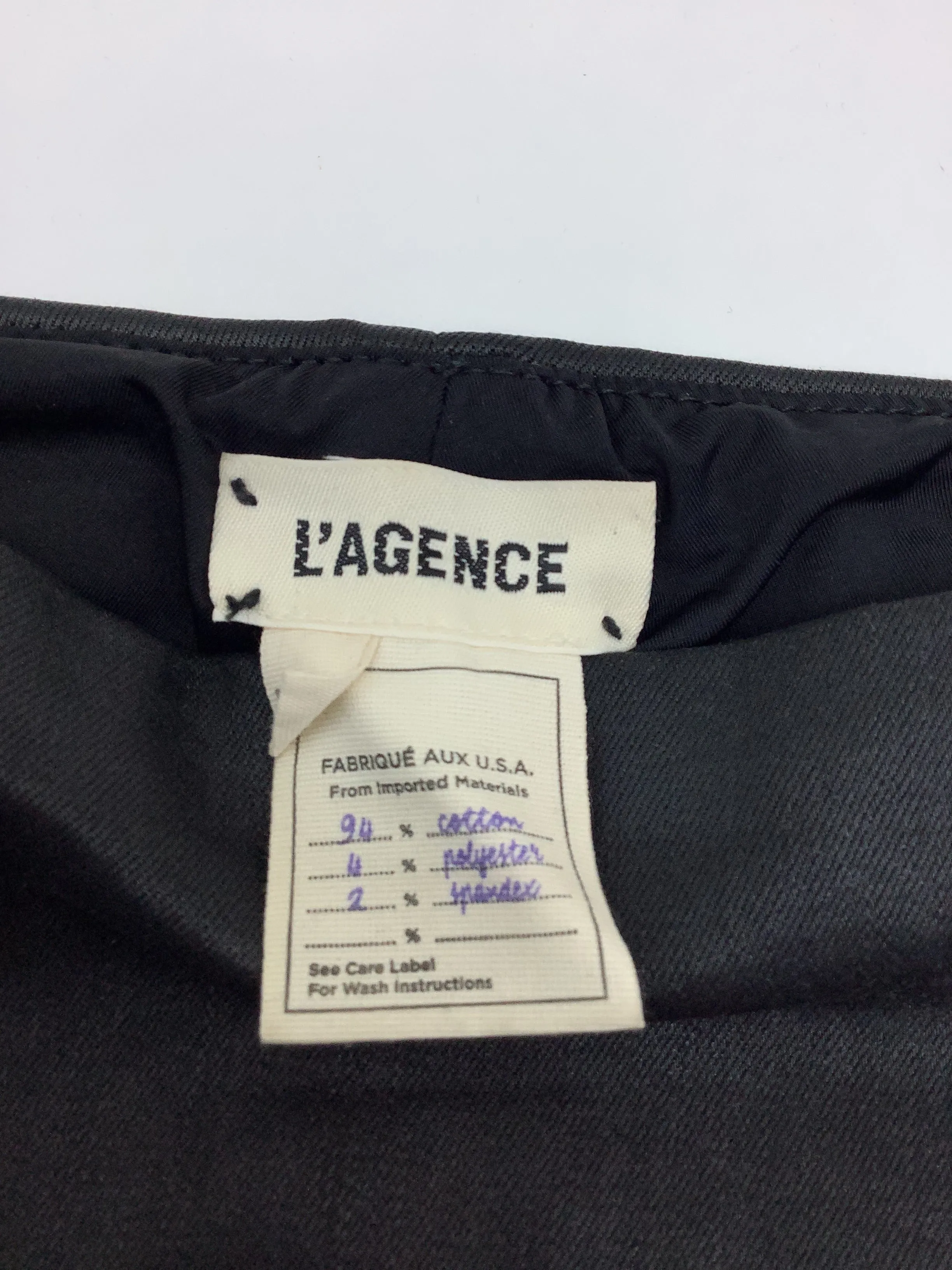 L'agence Skirt Pencil Coated Fabric Black Size: M