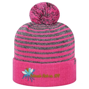 Limited Edition - Two-Tone  Pom Pom Beanie - Colorado State Flower - Burgundy Pink