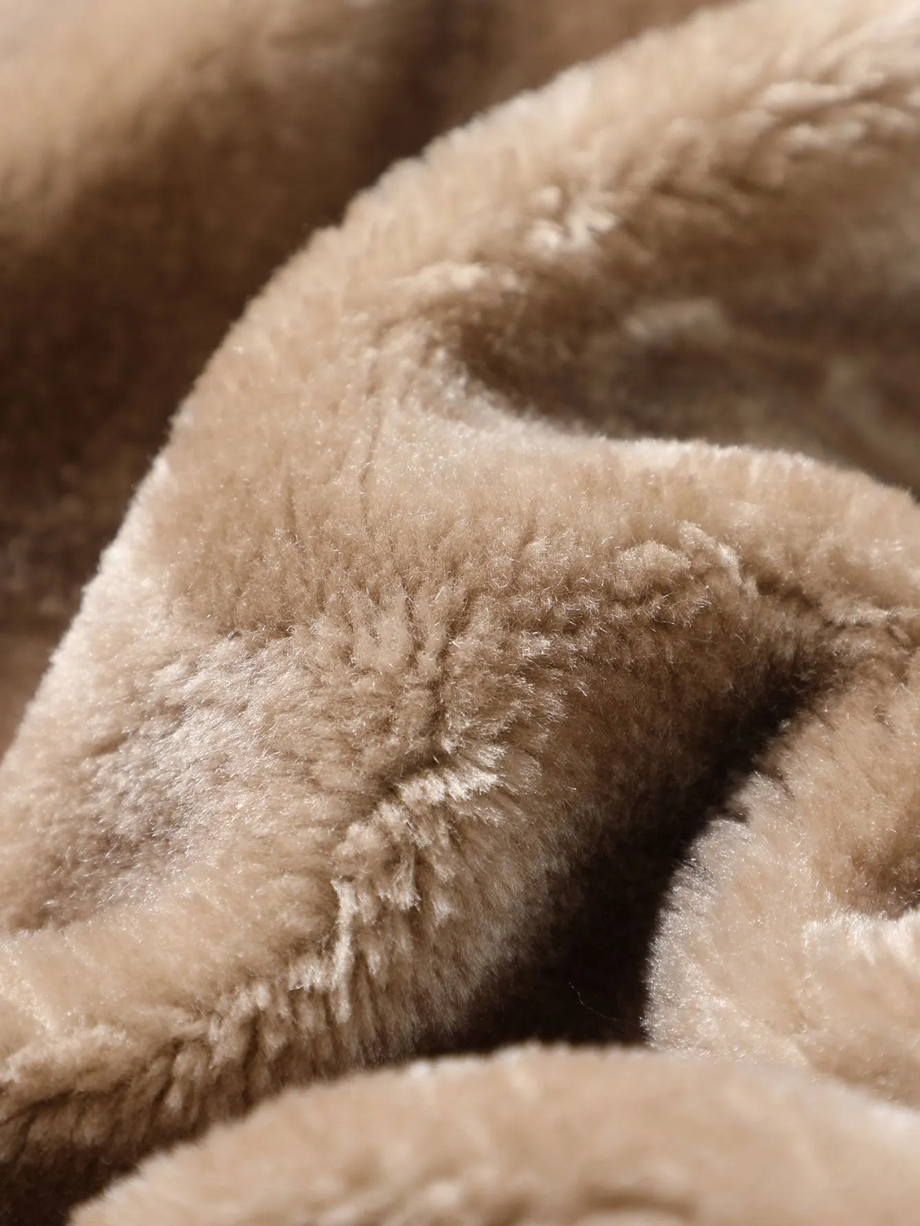Long Lined Faux Fur Lined PU Leather Overcoat