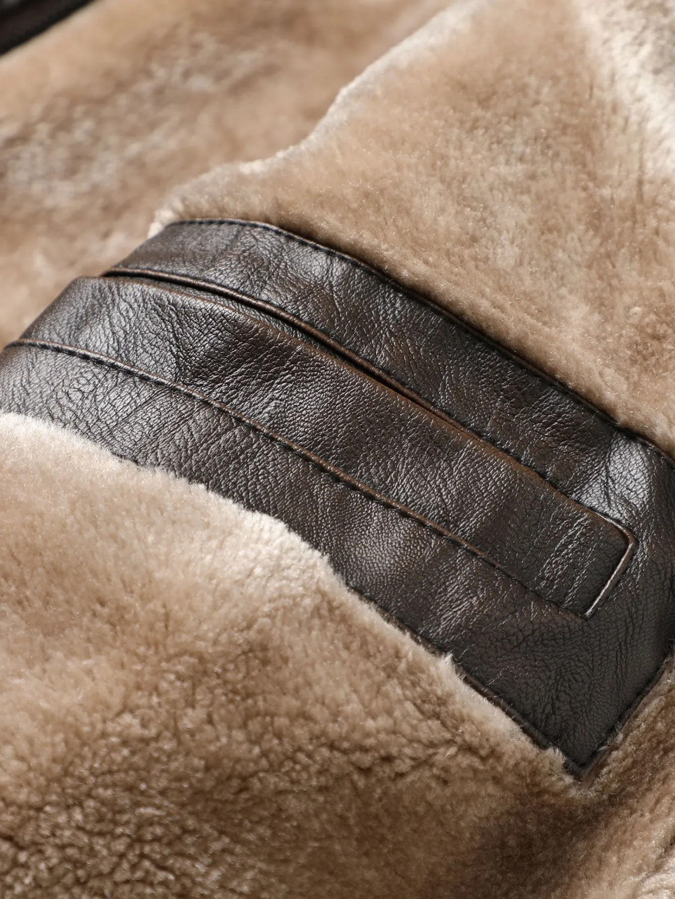 Long Lined Faux Fur Lined PU Leather Overcoat
