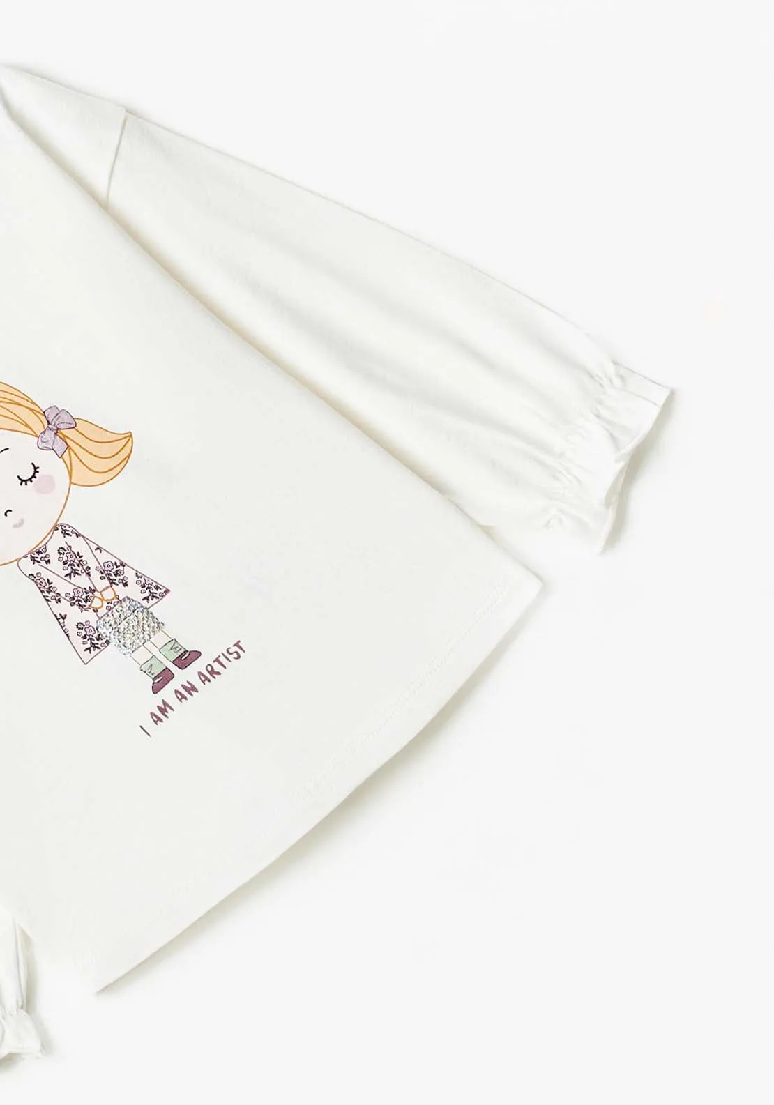 Long Sleeve Girl Tshirt - White
