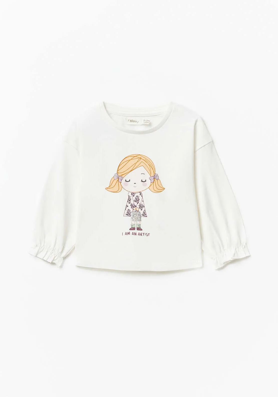 Long Sleeve Girl Tshirt - White
