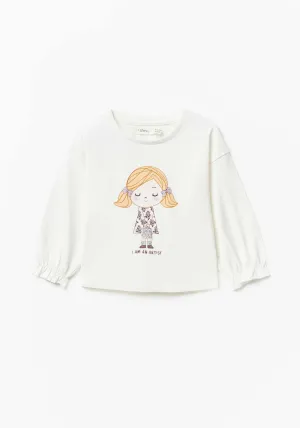 Long Sleeve Girl Tshirt - White